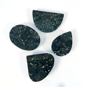 50 grammes en gros Lot de jaspe nummit naturel noir rond Quartz pierre précieuse Cabochon forme de pierre précieuse en vrac - Product Image 2