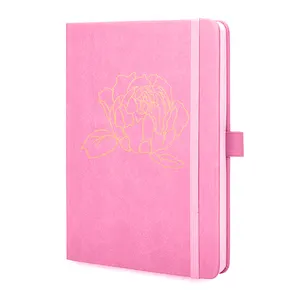 Non-datiert 2020 A5 Dotted Grid Hard Cover PU Leather Hot Gold Stamping Journal Hot Selling Elastic Band Notebook