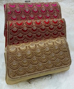 ND17 Vivid Indian Bridal Evening Ladies Shopping Handmade Ethnic Traditional Clutch Handbag Fabric Embroidery Fashion - Product Image 3