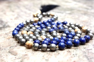 Collar de cuentas Mala 108 hecho a mano más vendido por artista indio estilo clásico con borla para budismo regalos religiosos para fiestas - Product Image 3