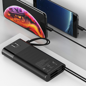 Nouveaux produits 2025 AC plug Power Banks 20000mah PD18W Charge rapide intégrée 2 câbles de charge Longe Power Bank - Product Image 4