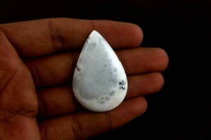 Cabochon de pierres précieuses en forme de poire lisse de qualité incroyable à dos plat en opale naturelle Dendritc Fabrication de bijoux DIY - Product Image 6