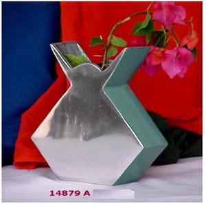 Florero de aluminio y metal plateado con espejo pulido para artículos de decoración del hogar - Product Image 2