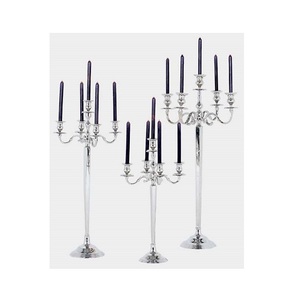 5-Arm Metal <b>Candelabra</b> Elegant Candle Holders & Lanterns for Home Office & Wedding Decorations - Product Image 6