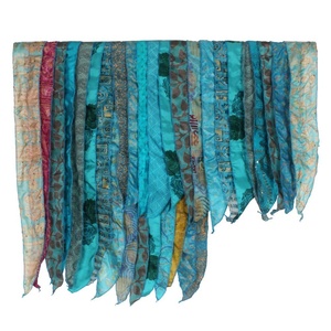 Étole pour femmes en gros châle en soie longue écharpe sari indien patchs écharpe réversible écharpe rayée colorée panneau en soie vintage sari - Product Image 1
