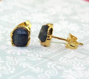 Boucles d'oreilles labradorite pour femmes, bijoux en pierre précieuse, look naturel, pierre précieuse, laiton, or jaune, plaqué, pour les jours, fait à la main, tendance - Product Image 1