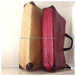 กระเป๋าถือสตรีทำจากหญ้าทะเลธรรมชาติ สไตล์วินเทจ แฟชั่นเวียดนาม กระเป๋าโท้ทแบบมีซิปและหูหิ้วคู่ ลายทาง เป็นมิตรกับสิ่งแวดล้อม - Product Image 5