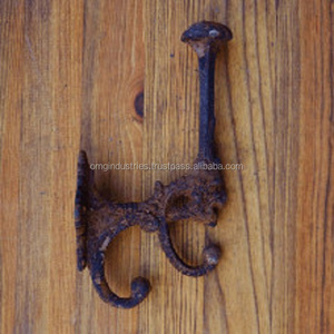 Vente en gros Meilleur prix Meilleure vente Crochet mural décoratif simple en fonte forgée à la main pour chapeaux et manteaux noir antique - Product Image 5