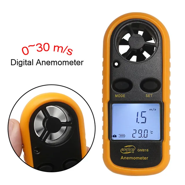 Benetech Gm816/Gm816a Elektronische Windanemometer Mariene Digitale Anemometer