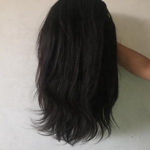 Frente de encaje y encaje pelucas de cabello humano para las mujeres negras indio pelucas de pelo de la Virgen de la onda de agua - Product Image 4