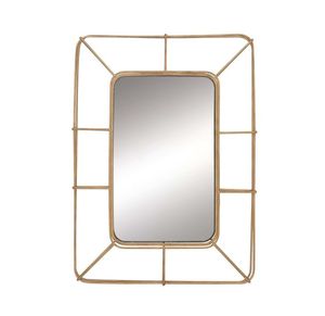 Miroir mural moderne en métal de forme carrée dorée pour la décoration de la maison - Product Image 1