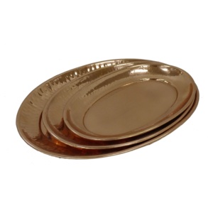 Bandeja de servicio de cobre ovalada de diseño antiguo - Product Image 5