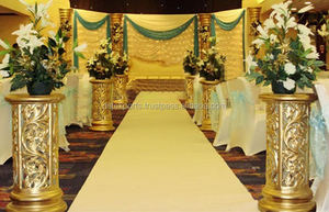 Wedding Mandap Backdrop Beautiful Wedding Red & Golden Swags Wedding Reception Stage Mandap Backdrop <b>Curtain</b> - Product Image 3