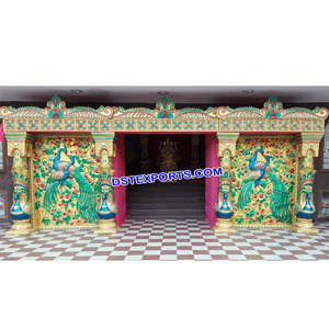 Configuration d'entrée sur le thème du paon Décor d'entrée de paon classique Porte de bienvenue de mariage indien à vendre - Product Image 1