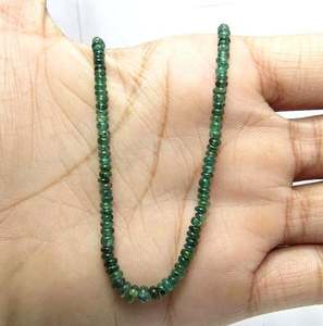 Cuentas de piedras preciosas sueltas Esmeralda con forma de Rondelle suave de alta calidad, Unidad de hebra de Color verde para la fabricación de joyas - Product Image 3