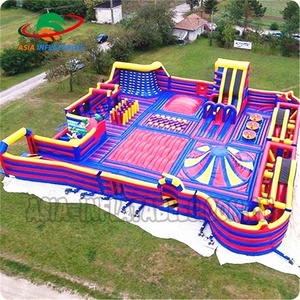 Nuevo <span class=keywords><strong>Parque</strong></span> Temático de desafío rojo inflable al aire libre para juegos deportivos interactivos - Product Image 1