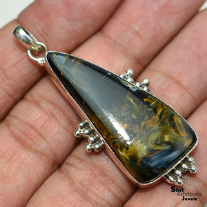 Colgante de Plata de Ley 925 con forma elegante, joyería de piedras preciosas, joyería de plata - Product Image 3