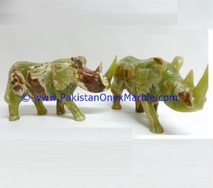 Ónix rinoceronte tallado Animal estatua elegante jardín ornamento estatuilla - Product Image 1