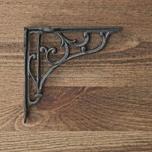 Support d'étagère robuste en fonte, structure simple, quincaillerie de mobilier, fixation murale, support d'étagère noir pour échafaudage - Product Image 1