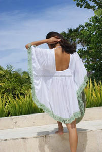 ชุดชายหาดของผู้หญิงผ้าเรยอนปักสั้นเสื้อใส่เดินชายหาดมาใหม่ชุดใส่เดินชายหาดเซ็กซี่คอวีแต่งชายผ้าบิกินี่ผ้าคลุมปอนโช - Product Image 3