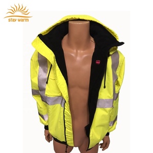 Chaqueta calefactora de seguridad reflectante de alta visibilidad, calidad exterior, aprobación ANSI