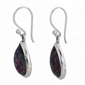 Unakite Jasper Pear Shape Gemstone 925 <b>Sterling</b> <b>Silver</b> Ear Wire <b>Dangle</b> <b>Earrings</b> Jewelry <b>Silver</b> Plated Bezel Setting <b>Earring</b> . - Product Image 2