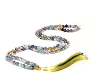 Must Buy Chuỗi Hạt Cầu Nguyện Đá Quý Tự Nhiên Thịnh Hành Trang Sức Yoga Chuỗi Hạt Fluorite 108 Mala Dây Chuyền Thắt Nút Tâm Linh