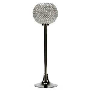 Top vente nouvellement conception grand K9 cristal Boll métal aluminium mariage table pièce maîtresse décorer brillant argent fini - Product Image 1
