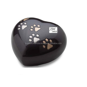 BRASSWORLD INDIA Urne funéraire en métal en forme de cœur de style américain pour animaux de compagnie, articles funéraires de qualité supérieure - Product Image 1