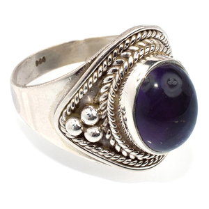 Superb-anillos de plata de ley 925, amatista púrpura, forma ovalada, joyería de plata 925, joyería de plata de ley 925 - Product Image 3