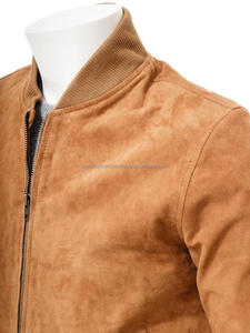 ISONZ-Chaqueta Bomber de ante bronceado para hombre, de cuero, zona - Product Image 4