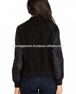 Conception personnalisée OEM Vestes universitaires 100% laine de haute qualité Noir Collège Université Vegan Cuir Manches Fourrure Logo Hiver - Product Image 2