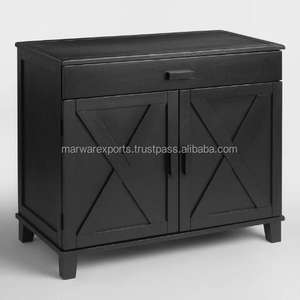 Bureau d'armoire de Vérone noir antique en bois massif pour meubles de salon à la maison - Product Image 1