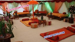 Maharani Musulman Mehndi Scène Configuration Élégant Mehandi Scène Décoration Designer En Gros De Mariage Sangeet Scène Décor Ensemble USA - Product Image 5