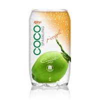 Boîte PET de haute qualité de 350ml du fournisseur du Vietnam Mangue Eau de coco gazeuse certifiée Halal Purée naturelle sucrée Jus de boisson gazeuse