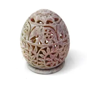 자연 돌 동석 타원형 돌 캔들 홀더 조각 조각 구멍 디자인 촛불 향 수지 버너 라운드 기본 돌
