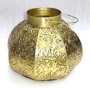 Home Decoration NEW FILIGREE ROUND GOLD HURRICANE LANTERN - Product Image 4