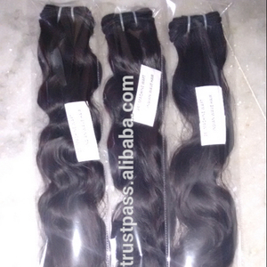 Extensión de cabello crudo indio alaigned de la cutícula DE LA India Good Thick End Raw Human Hair. Waft de cabello humano Remy gratis - Product Image 3