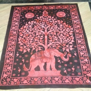Elefante Árbol DE LA VIDA Colores sólidos Algodón Impreso Queen Size Sábanas Tapiz Tapices Proveedor al por mayor de La India - Product Image 3