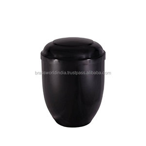 Urna de cremación de acero negro de estilo americano de Brassworld India Funeral Supplies - Product Image 3