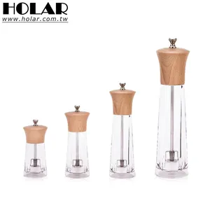 [Holar] Taiwan Gemaakt Premium Manual Zout Peper Spice Grinder Met Houten Top