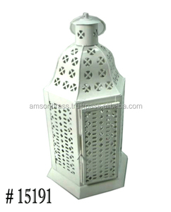 Linterna de Vela decorativa hecha a mano, linterna colgante, vidrio decorativo de Navidad y candelabro de Metal, linterna - Product Image 4