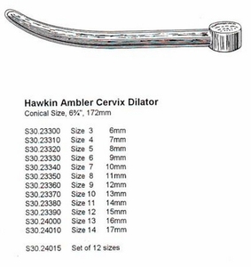 Hawkins ámbar uterino dilatador conjunto único ginecología 3-6 a 18-21 de calidad superior alemán - Product Image 6