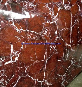Azulejos de Mármol Rojo y Blanco Pulido de Calidad Superior, Acabado de Superficie de Piedra Natural - Product Image 4