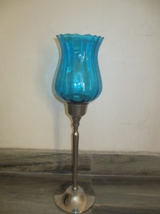 PORTAVELAS HURACANE CON COPA DE CRISTAL COLOR AMBAR - Product Image 4
