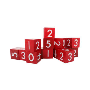 สีแดง20มม. พร้อมหมายเลขสีขาว0 ~ 5จำนวนลูกเต๋าไม้ - Product Image 4