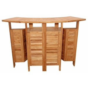Mesa de Bar Moderna de Madera de Teca Maciza - Muebles de Jardín Resistentes para Patio de Villa y Uso Hospitalario - Product Image 1