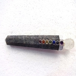 Baguette de Guérison de Chakra d'Aventurine Bleue de Cristal Naturel avec Baguette de Guérison de Chakra de Cristal de Crâne de Quartz à vendre - Product Image 1