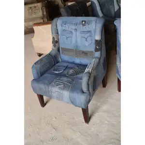 Fantezi tarzı yeni Model Denim tasarım tek kişilik kanepe oturma odası restoran kanepe