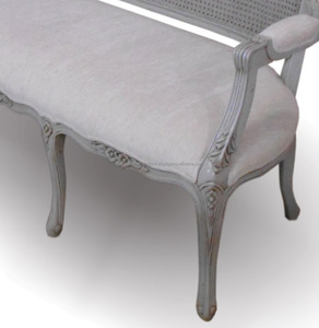 Muebles de madera tallados para sala de estar, sofá Vintage de estilo francés - Product Image 4